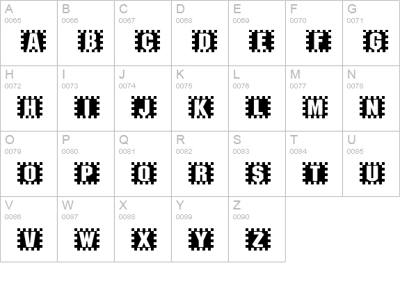 Checkers uppercase A-Z preview