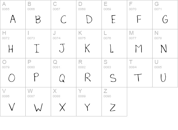 ChelsiesHand Regular uppercase A-Z preview