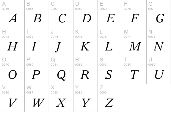 Cheltenham ATF Old Style Italic uppercase A-Z preview