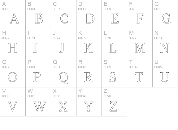 CheltenhamOutline uppercase A-Z preview