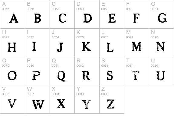 CheltPress Trial uppercase A-Z preview