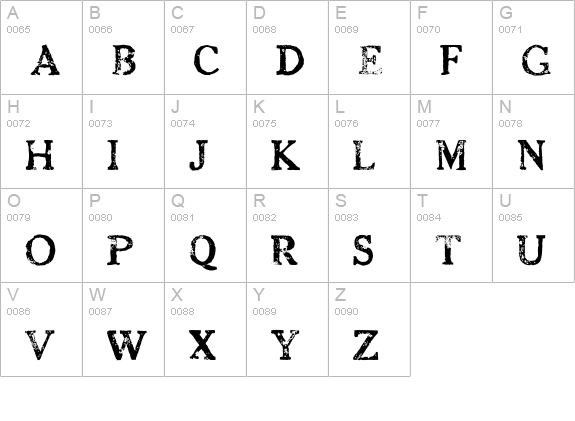 CheltPressLight uppercase A-Z preview