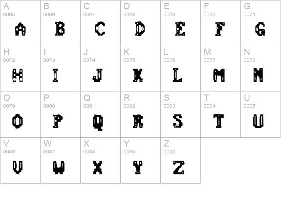Chemical Gus uppercase A-Z preview