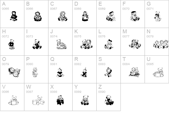 Cherished Teddies uppercase A-Z preview