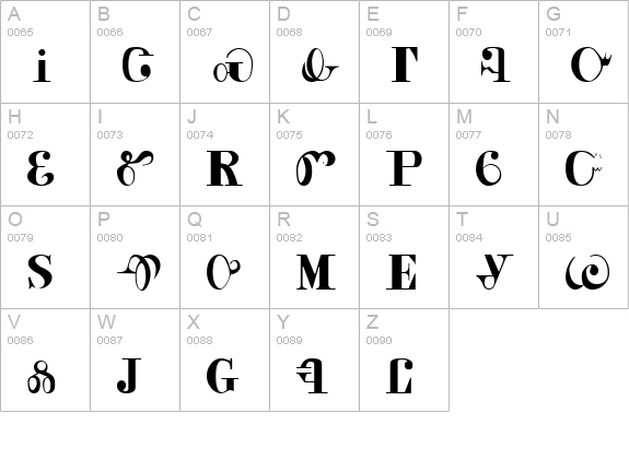 Cherokee uppercase A-Z preview