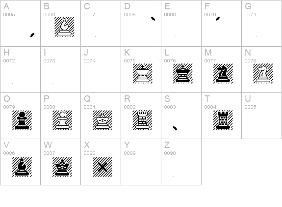 Chess Maya uppercase A-Z preview