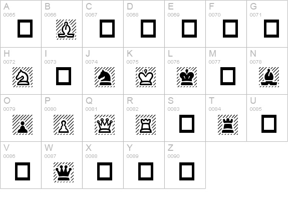 ChessPiece uppercase A-Z preview