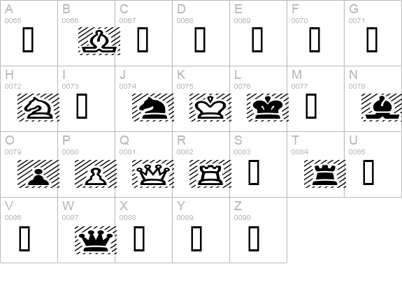 ChessPiece Extended uppercase A-Z preview