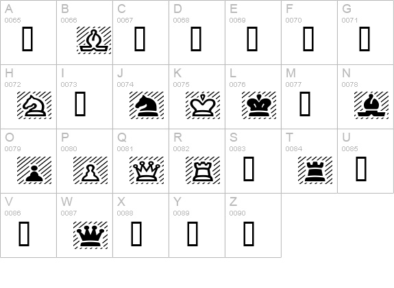 ChessPiece Wide uppercase A-Z preview