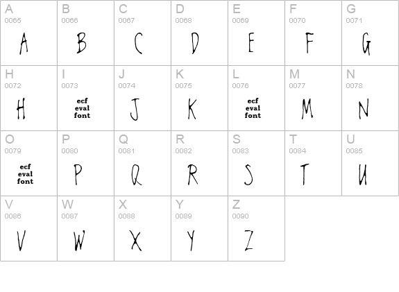 chester eval uppercase A-Z preview