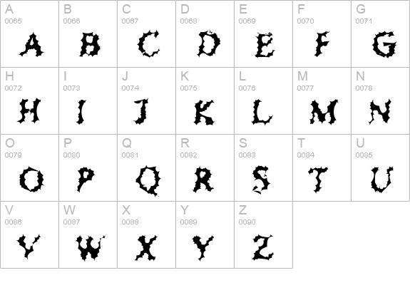 Chewed Straw uppercase A-Z preview