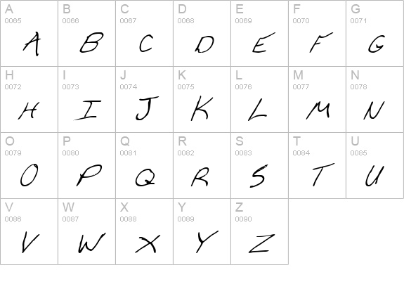 Cheyenne Hand Italic uppercase A-Z preview