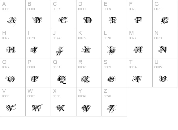 Chic decay uppercase A-Z preview