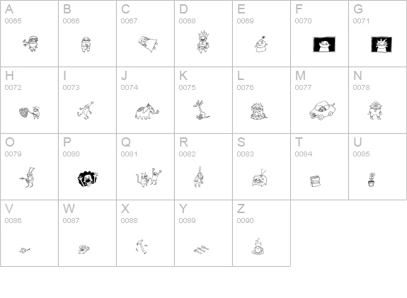 Chicken uppercase A-Z preview