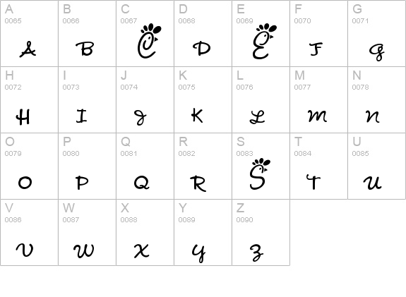 Chicken-fil-A uppercase A-Z preview