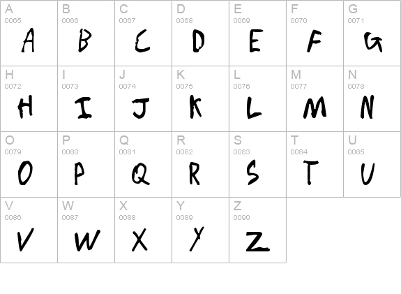 Chicken Scratch uppercase A-Z preview