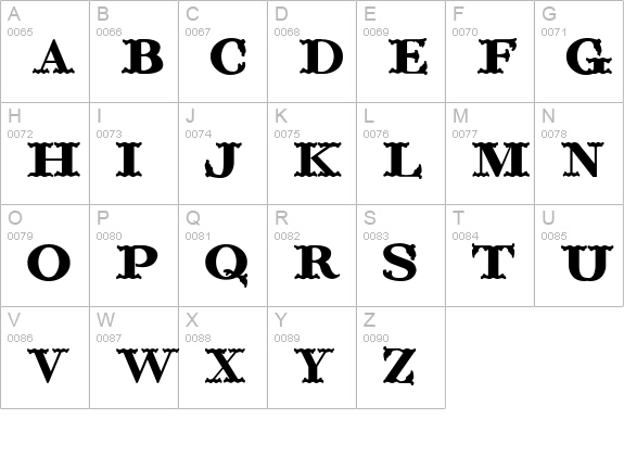 ChickenFarm uppercase A-Z preview