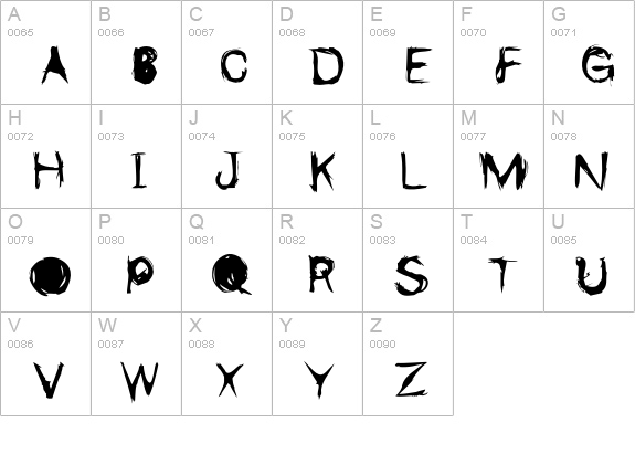 ChickenPlain uppercase A-Z preview
