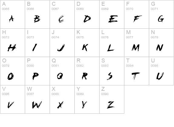 ChickenScratch uppercase A-Z preview