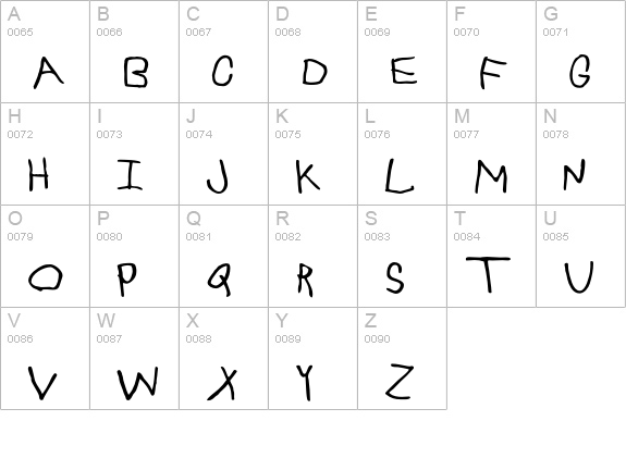 ChildsPlayRegular uppercase A-Z preview