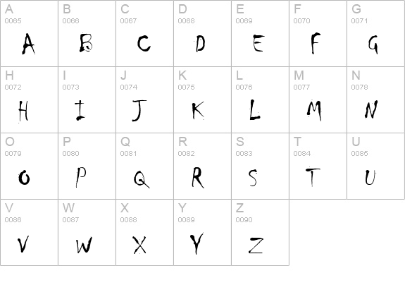Chiller uppercase A-Z preview