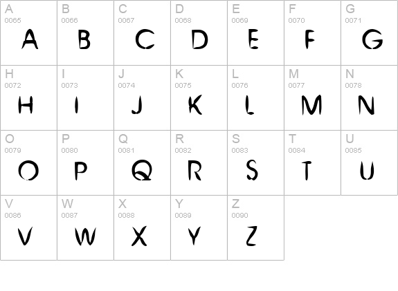Chinese Brush uppercase A-Z preview