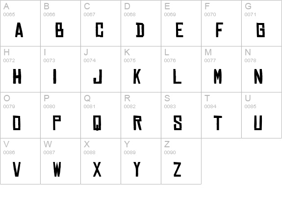 Chinese Rocks uppercase A-Z preview