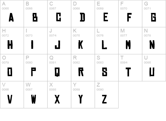 Chinese Rocks Bold uppercase A-Z preview