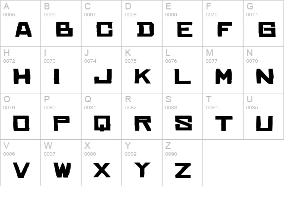 Chinese Rocks Fat uppercase A-Z preview