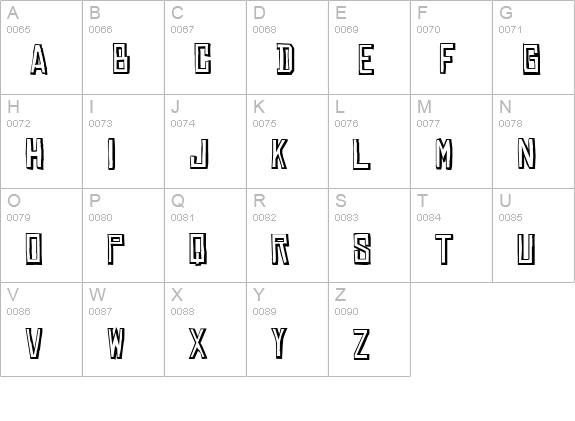 Chinese Rocks Shaded uppercase A-Z preview