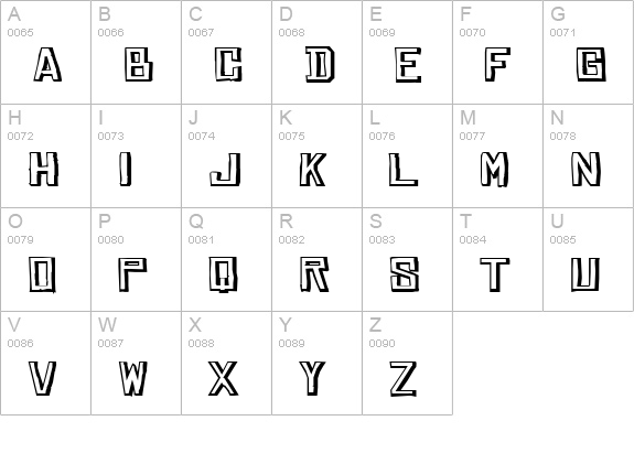 Chinese Rocks WideShaded uppercase A-Z preview