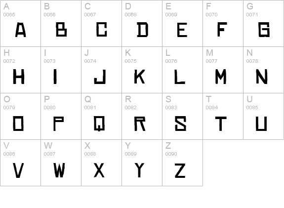 Chinese Rocks Xp uppercase A-Z preview