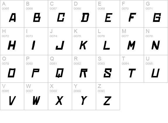 Chinese Rocks Xp Bold Italic uppercase A-Z preview