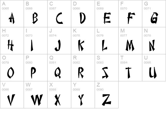 Chinese Takeaway uppercase A-Z preview