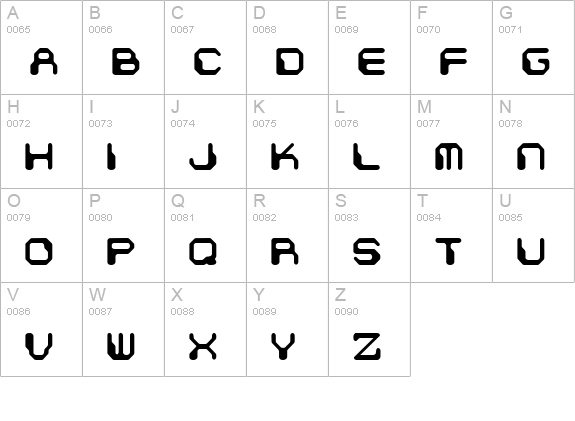 Chintzy CPU (BRK) uppercase A-Z preview