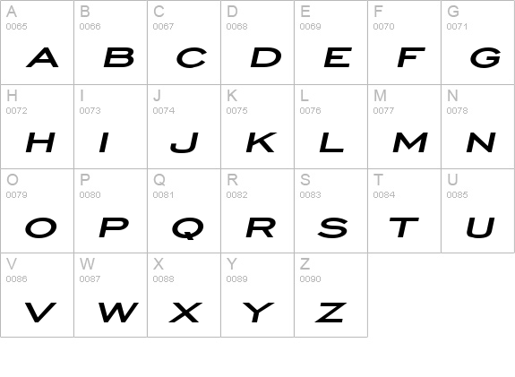Chisel Extended Bold Italic uppercase A-Z preview