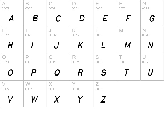 Chisel Thin Bold Italic uppercase A-Z preview