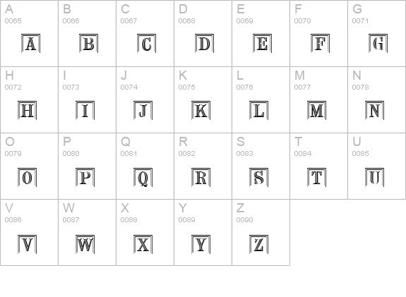 ChiselIniD uppercase A-Z preview