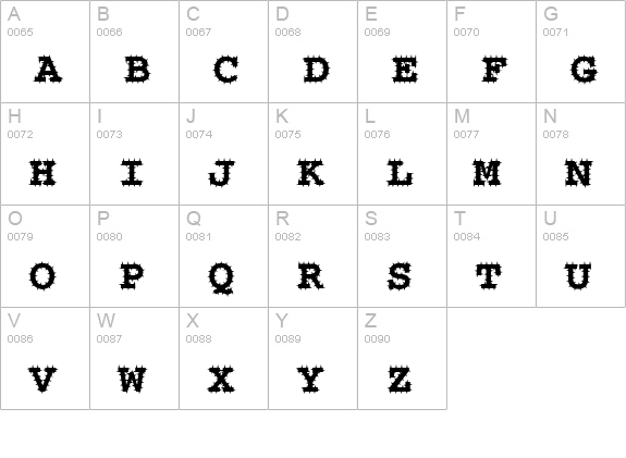 ChiselSpiked Normal uppercase A-Z preview