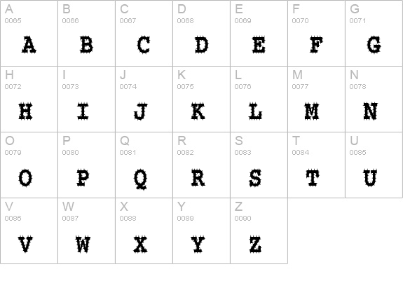 ChiselSpikedCondensed Normal uppercase A-Z preview