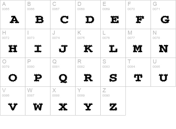 ChiselSpikedExtended Normal uppercase A-Z preview