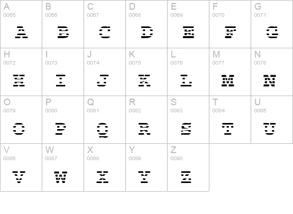ChiselStriped Normal uppercase A-Z preview