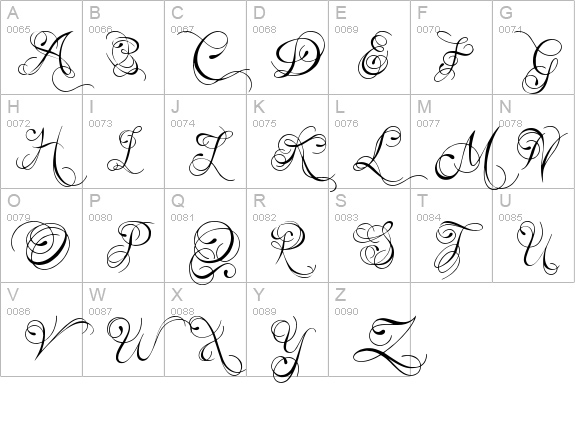 Chloe Nicole uppercase A-Z preview