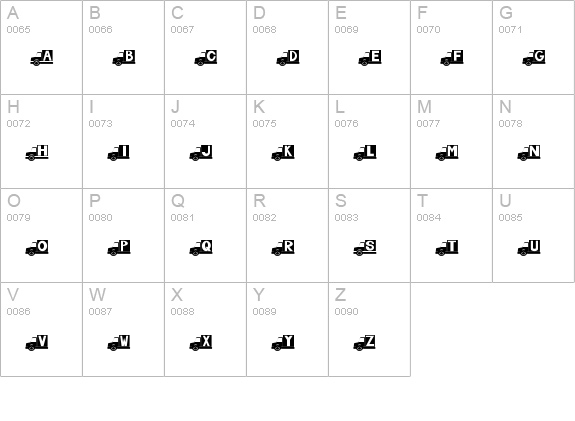 Chlub uppercase A-Z preview