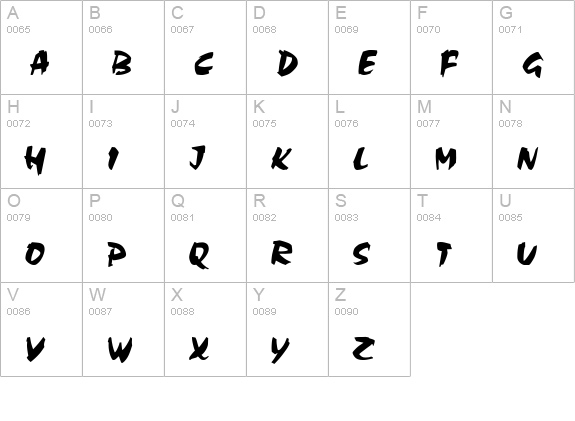 Choc uppercase A-Z preview