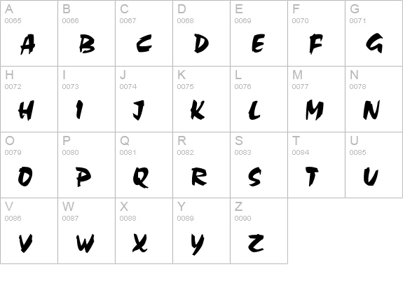 Choc Std uppercase A-Z preview