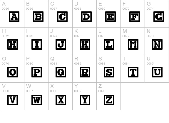 ChockABlockNF uppercase A-Z preview