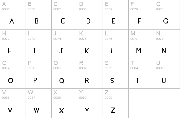 chocolat_bleu uppercase A-Z preview