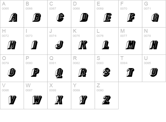 Chocolate Italic uppercase A-Z preview