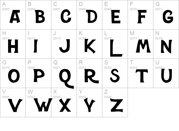 Chocolate Factory uppercase A-Z preview